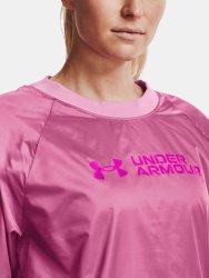Mikina Under Armour Recover Storm Woven Shine Crew Wmn Pink