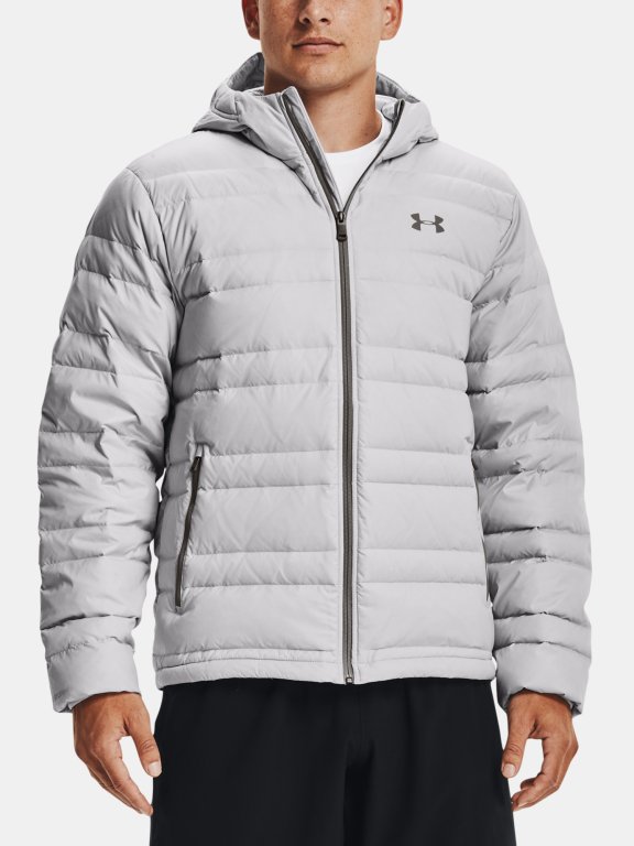 Bunda Under Armour Armour Down Hooded Jkt Man - sivá