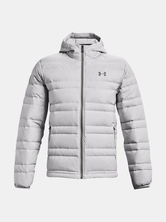 Bunda Under Armour Armour Down Hooded Jkt Man - sivá