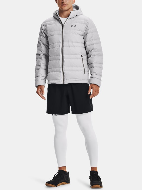 Bunda Under Armour Armour Down Hooded Jkt Man - sivá