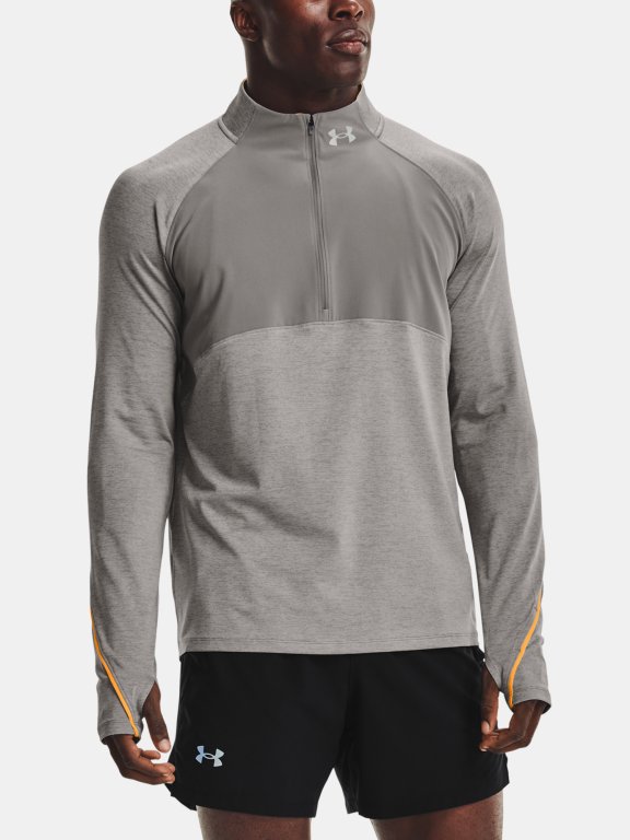 Triko Under Armour Qualifier Run 2.0 1/2 Zip Man Gray