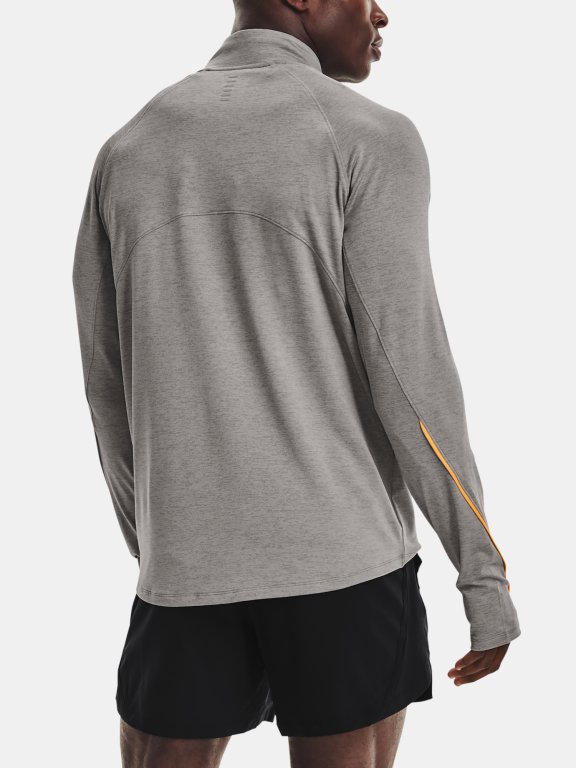Triko Under Armour Qualifier Run 2.0 1/2 Zip Man Gray