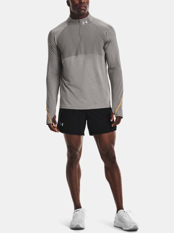 Triko Under Armour Qualifier Run 2.0 1/2 Zip Man Gray