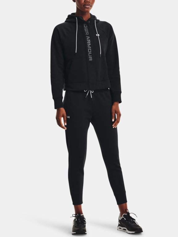 Kalhoty Under Armour Rival Fleece Mesh Pant Wmn Black