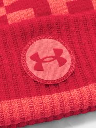 Čepice Under Armour Geo Fleece Pom Beanie Man Red
