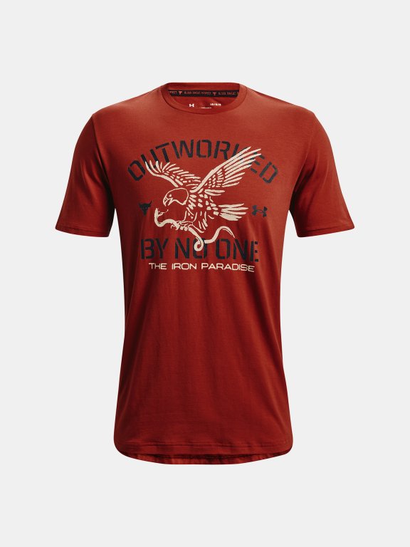 Triko Under Armour Project Rock Outworked SS Man Red