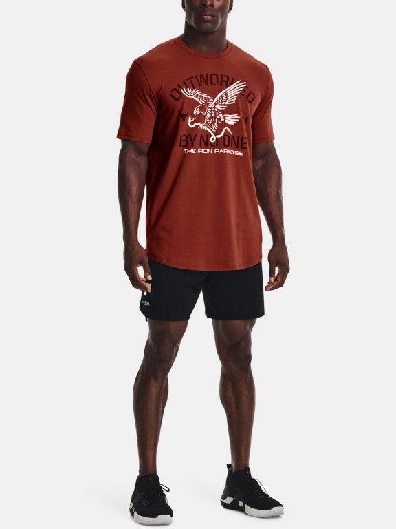 Triko Under Armour Project Rock Outworked SS Man Red