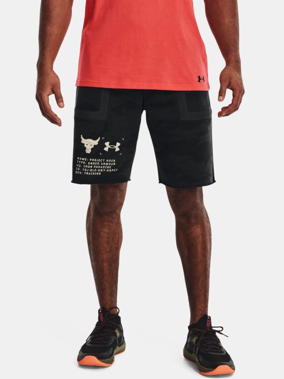 Kraťasy Under Armour Project Rock Q2 Hvywt Terry Sts Man Black