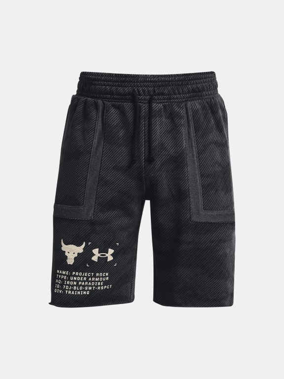 Kraťasy Under Armour Project Rock Q2 Hvywt Terry Sts Man Black