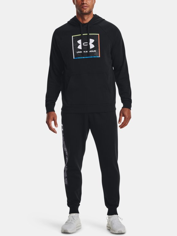 Mikina Under Armour Rival Flc Graphic Hoodie Man Black