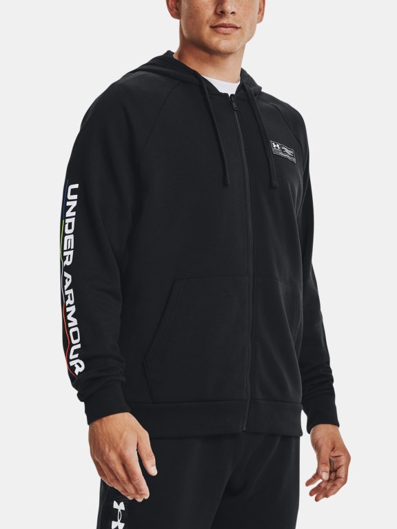 Mikina Under Armour Rival Fleece Chroma FZ HD Man Black