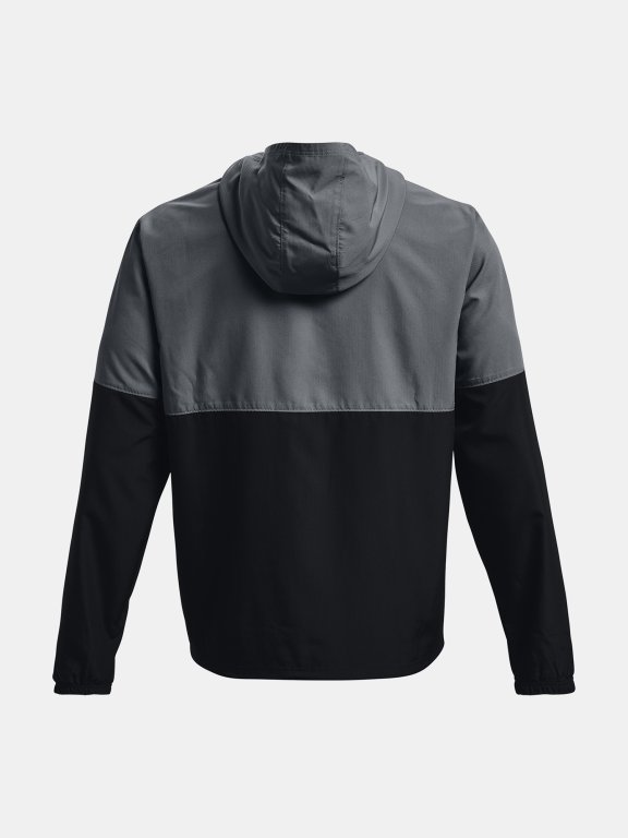 Bunda Under Armour Storm Woven Asym Zip Pullover Jacket Man gray green