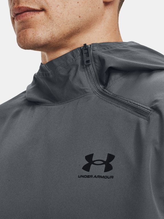 Bunda Under Armour Storm Woven Asym Zip Pullover Jacket Man gray green