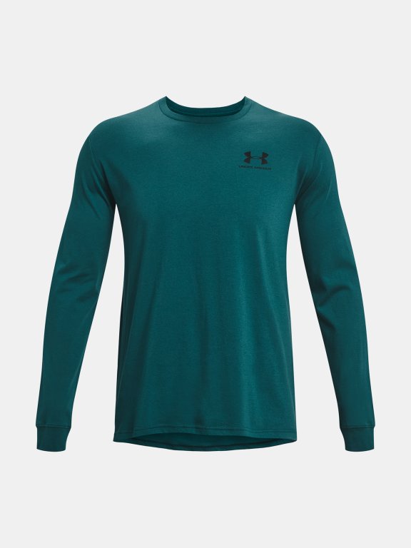 Tričko Under Armour Sportstyle Left Chest Ls Man gray green
