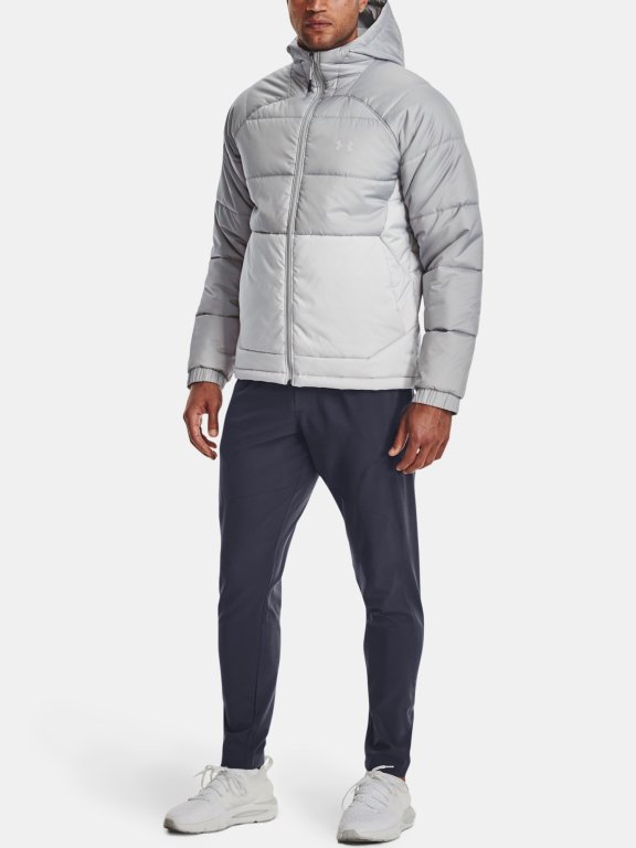 Bunda Under Armour Storm Insulate s kapucňou pre mužov gray green