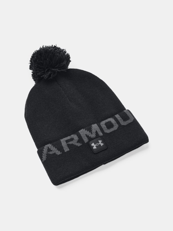 Čepice Under Armour Halftime Fleece Pom Man Black