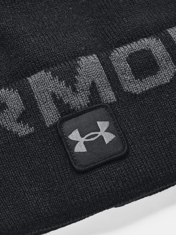 Čepice Under Armour Halftime Fleece Pom Man Black