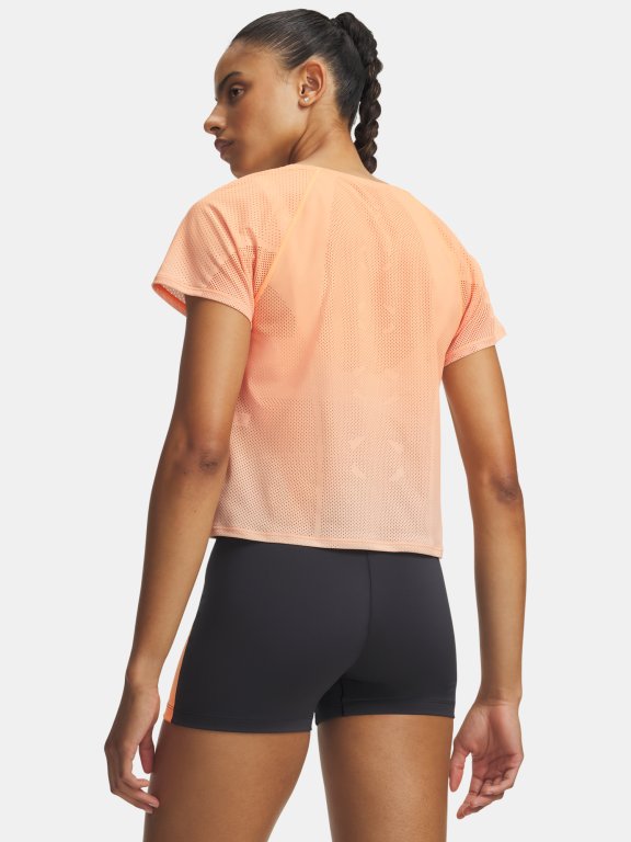 Triko Under Armour Halo Run Shortsleeve Wmn Orange