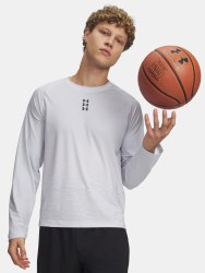 Triko Under Armour Hoops Performance LS Man Gray