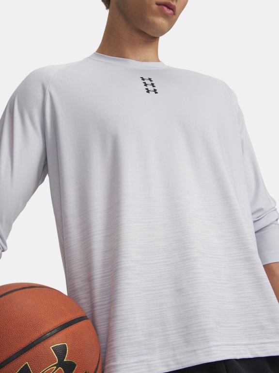 Triko Under Armour Hoops Performance LS Man Gray