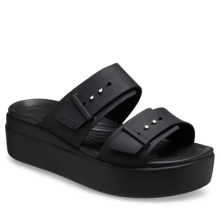Obuv Crocs Brooklyn Buckle Low Wedge W - černá
