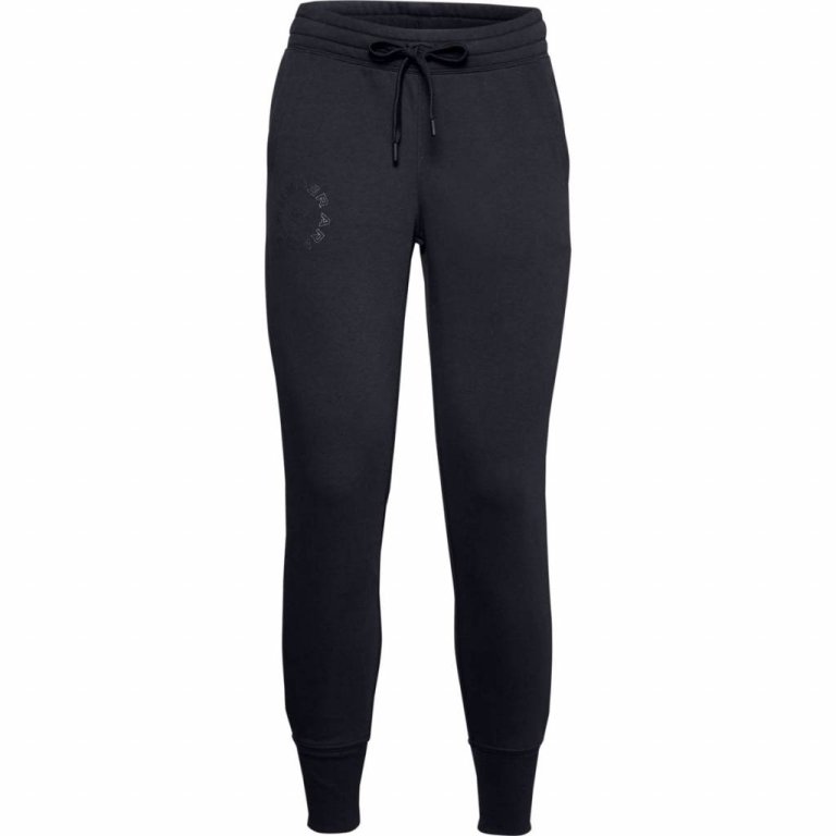 Tepláky Under Armour Rival Fleece Metallic Jogger W - černá