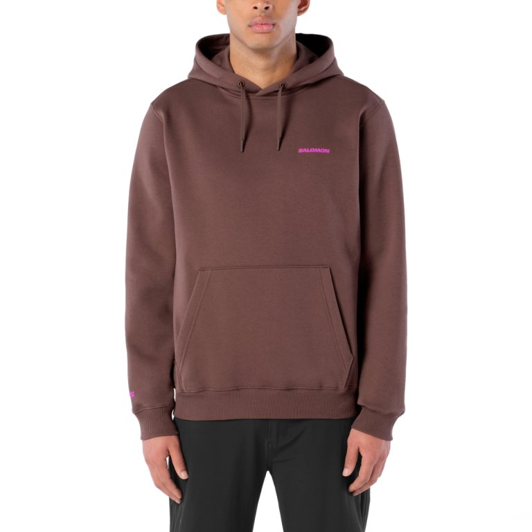Mikina Salomon Shortney Hoodie – hnedá