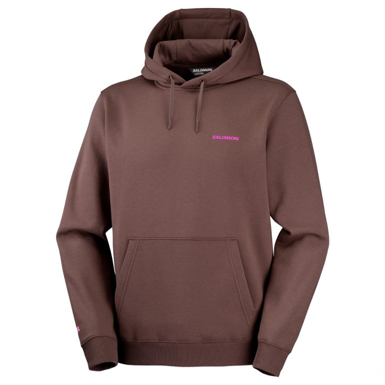 Mikina Salomon Shortney Hoodie – hnedá