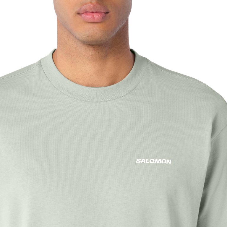 Tričko Salomon Chest Logo Relaxed Tee M – šedá