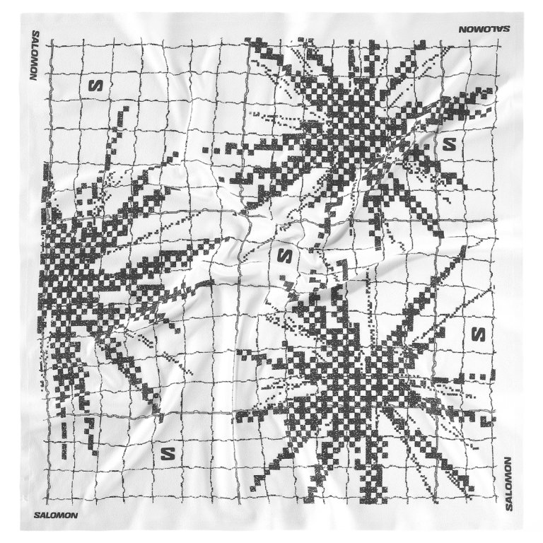 Šátek Salomon Bandana Graphic - bílá/černá