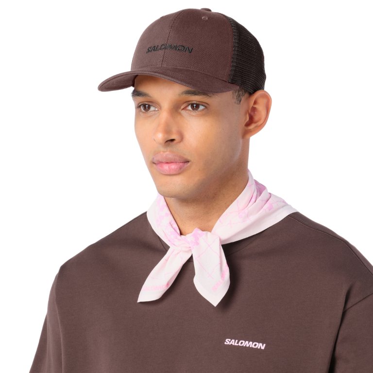 Kšiltovka Salomon Logo Trucker Cap - tmavě hnědá