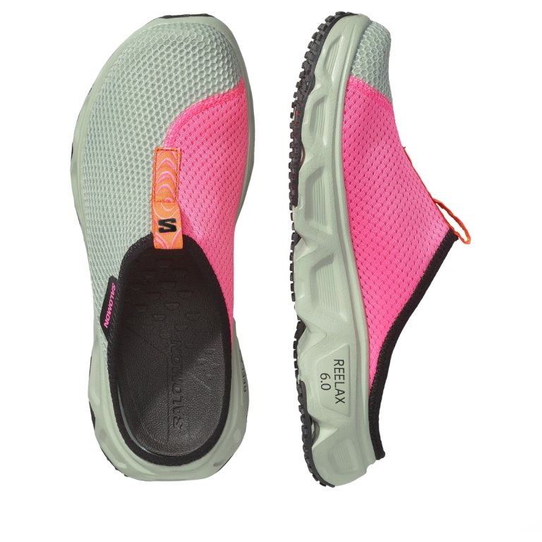 Obuv Salomon Reelax Slide 6.0 Icon W - zelená/černá/růžová