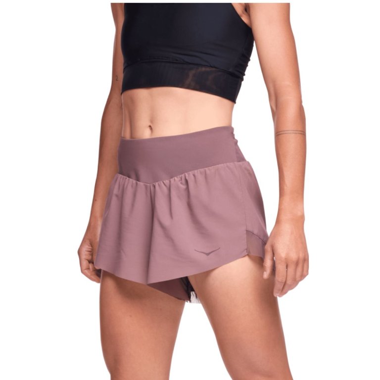 Kraťasy Hoka Glide 4'' Short W - hnědá