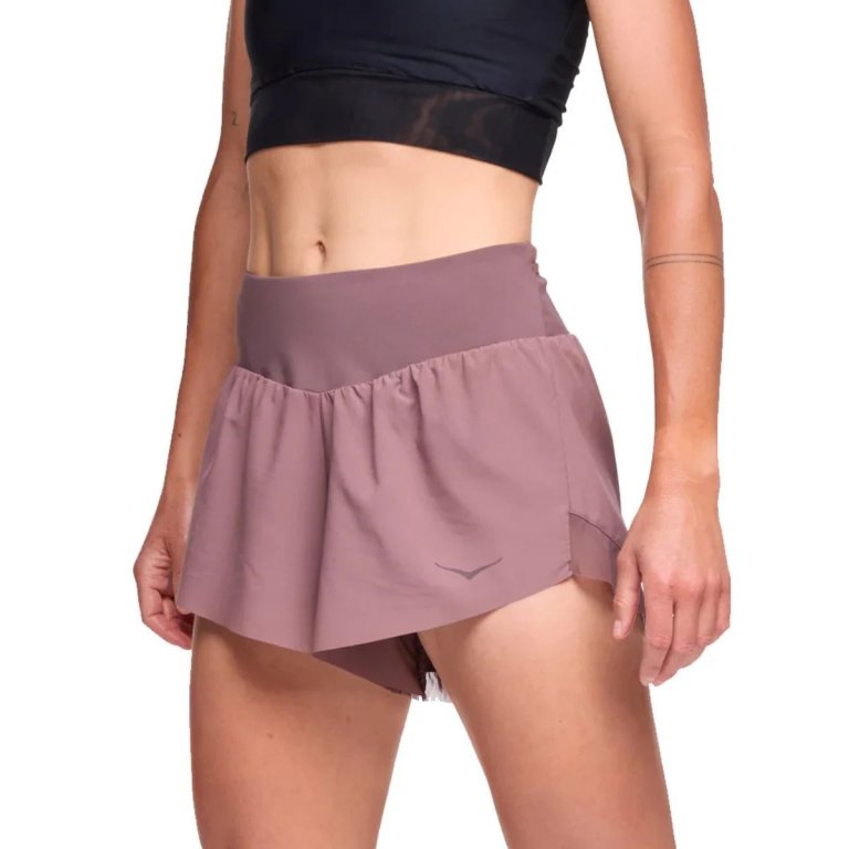 Kraťasy Hoka Glide 4'' Short W - hnědá