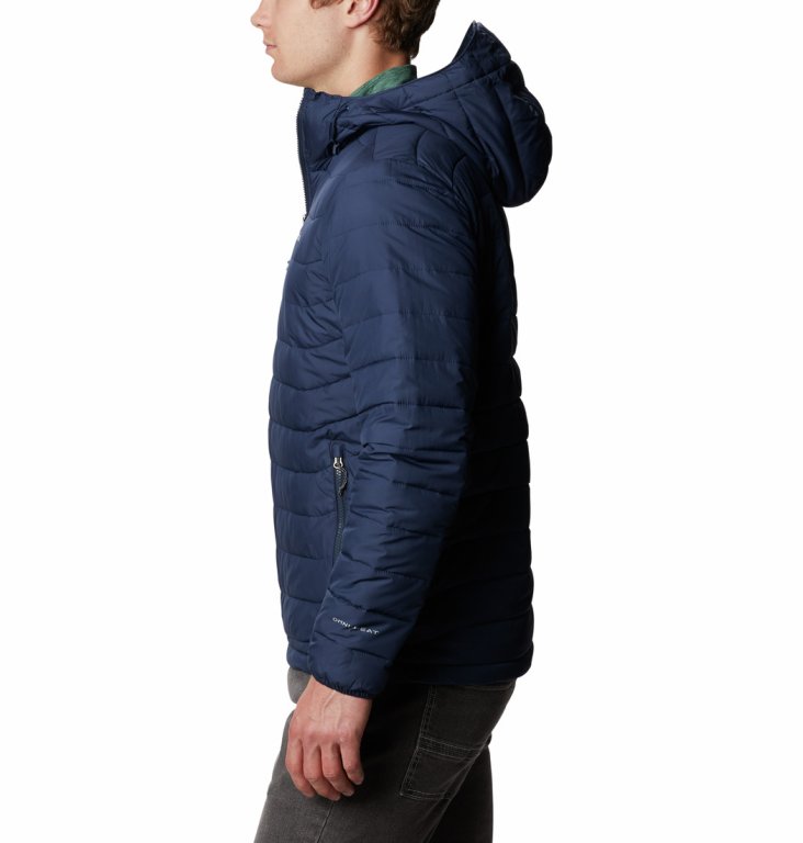 Bunda Columbia Powder Lite™ Hooded Jacket - tmavě modrá