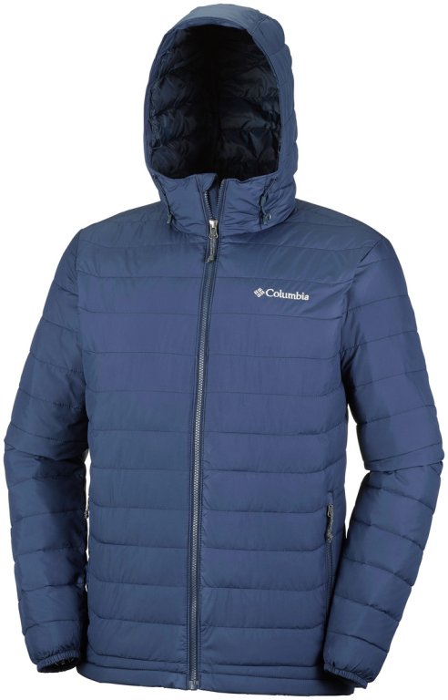 Bunda Columbia Powder Lite™ Hooded Jacket - tmavě modrá