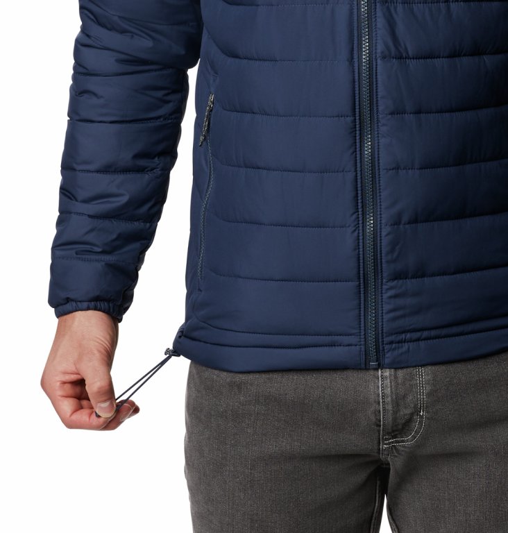 Bunda Columbia Powder Lite™ Hooded Jacket - tmavě modrá