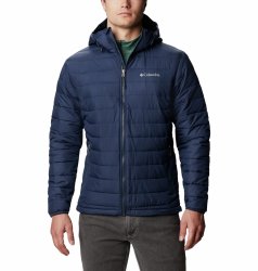Bunda Columbia Powder Lite™ Hooded Jacket - tmavě modrá