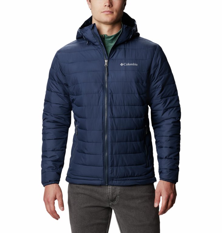 Bunda Columbia Powder Lite™ Hooded Jacket - tmavě modrá