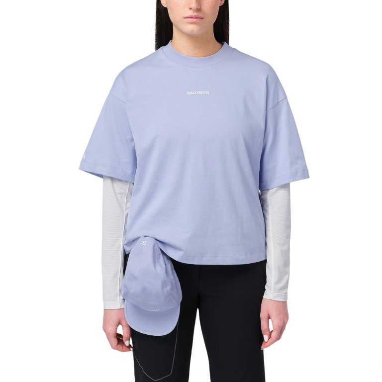 Tričko Salomon Logo SS Tee W - modrá