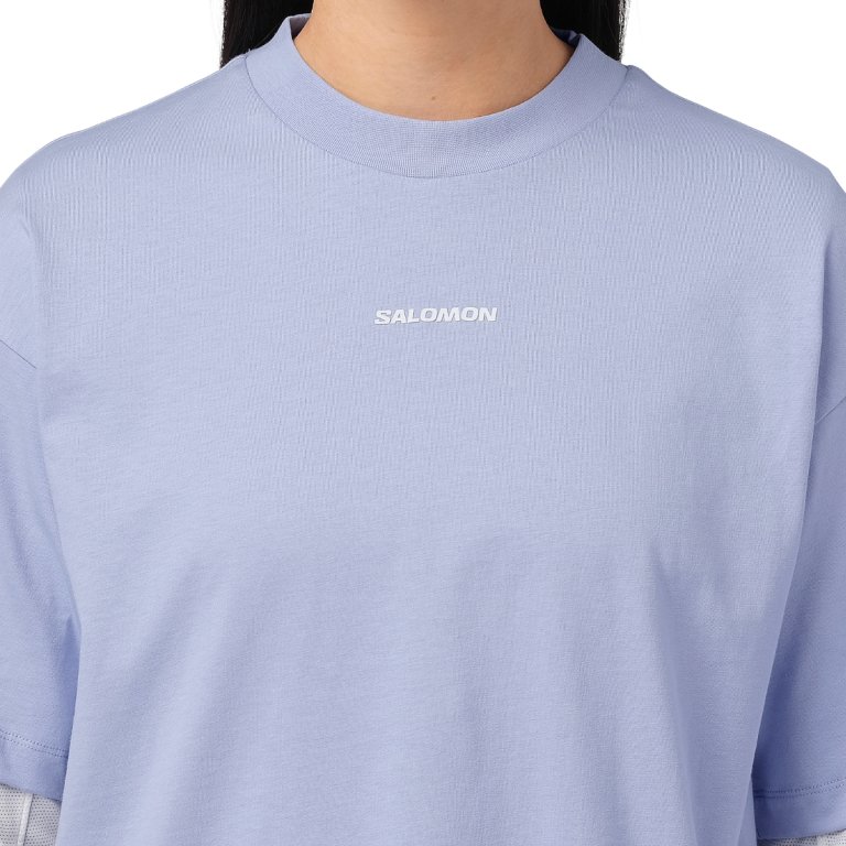 Tričko Salomon Logo SS Tee W - modrá