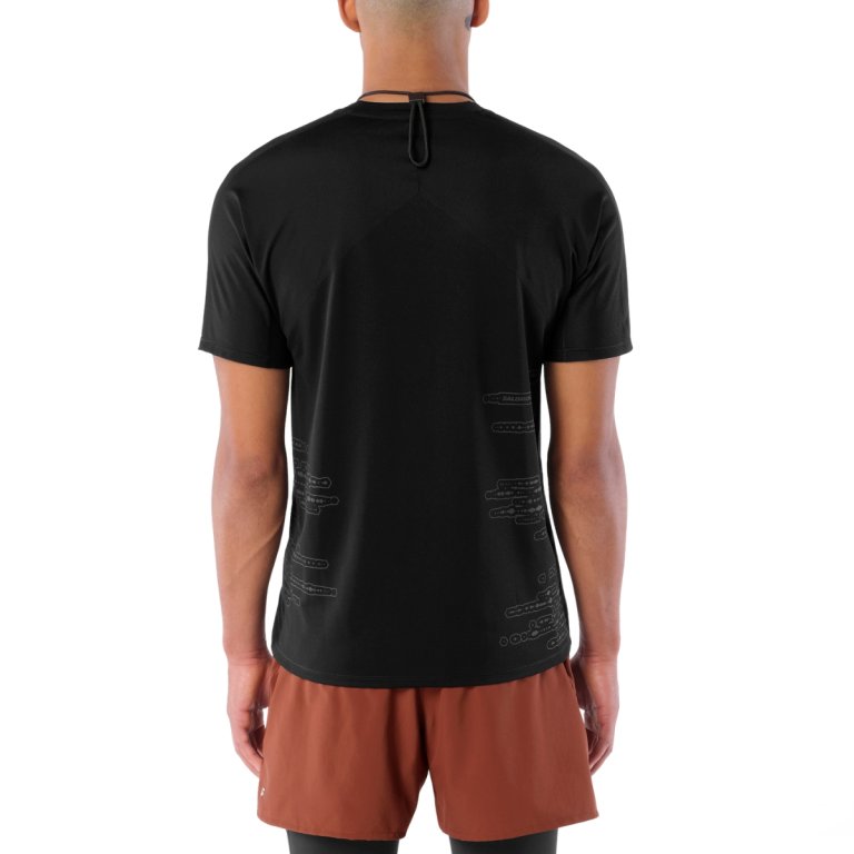 Tričko Salomon Sense Aero SS Tee Gfx M – čierna