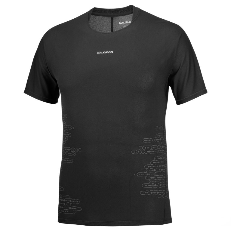 Tričko Salomon Sense Aero SS Tee Gfx M – čierna