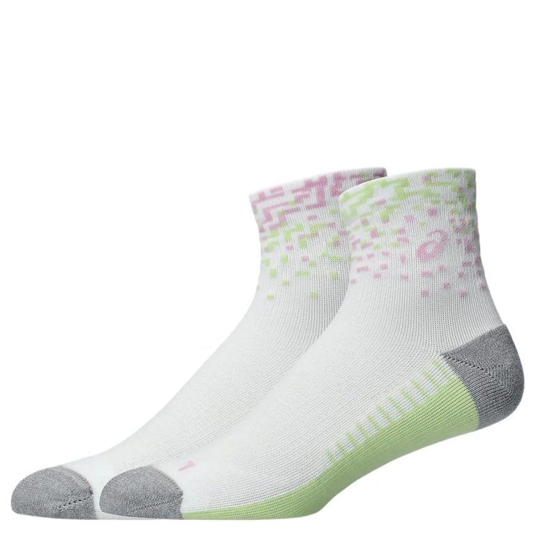 Ponožky Asics Performance Run Sock Quarter U - bílá/šedá/zelená