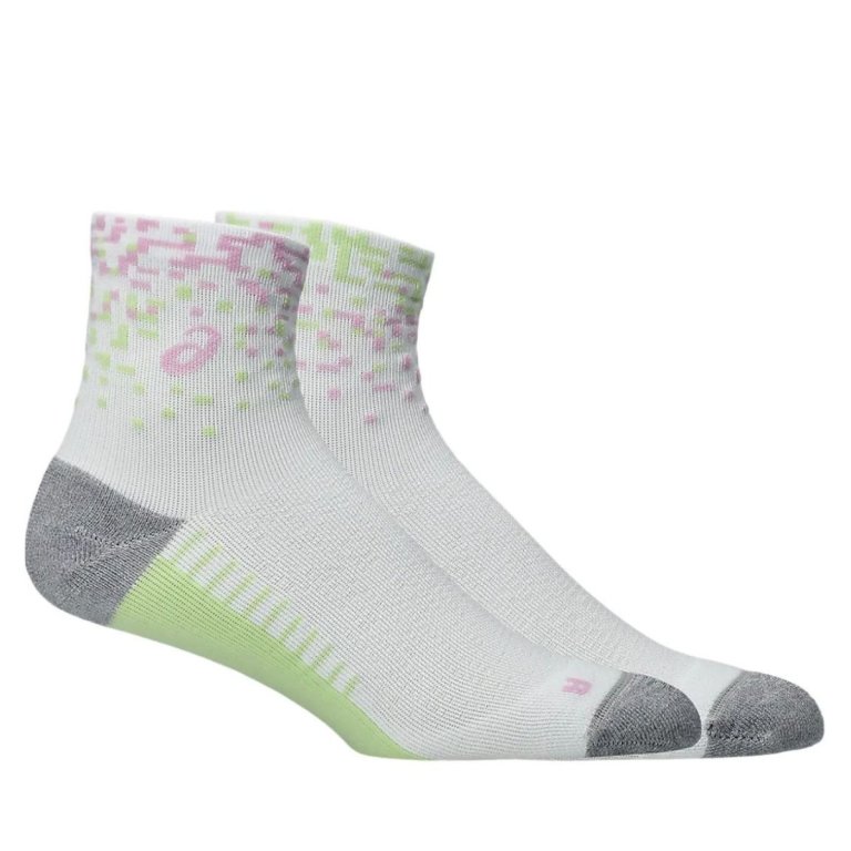 Ponožky Asics Performance Run Sock Quarter U - bílá/šedá/zelená