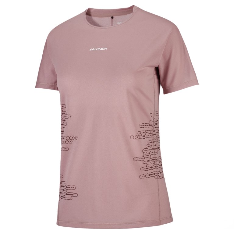 Tričko Salomon Sense Aero SS Tee Gfx W - růžová