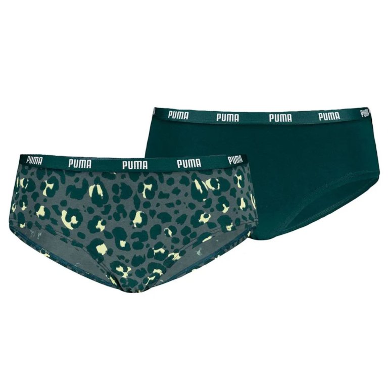 Kalhotky Puma Printed Hipster 2 Pack W - zelená