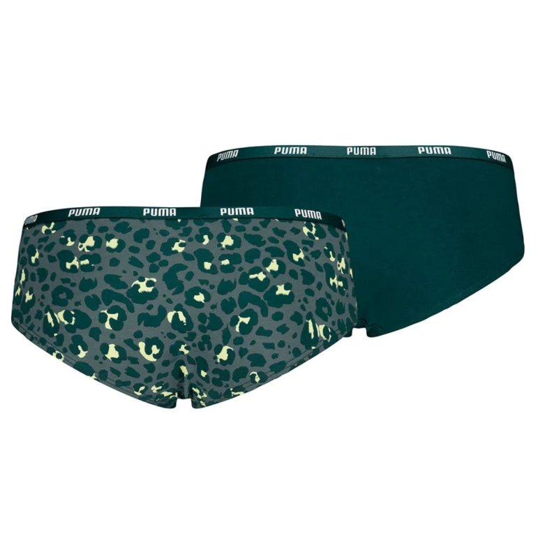 Kalhotky Puma Printed Hipster 2 Pack W - zelená