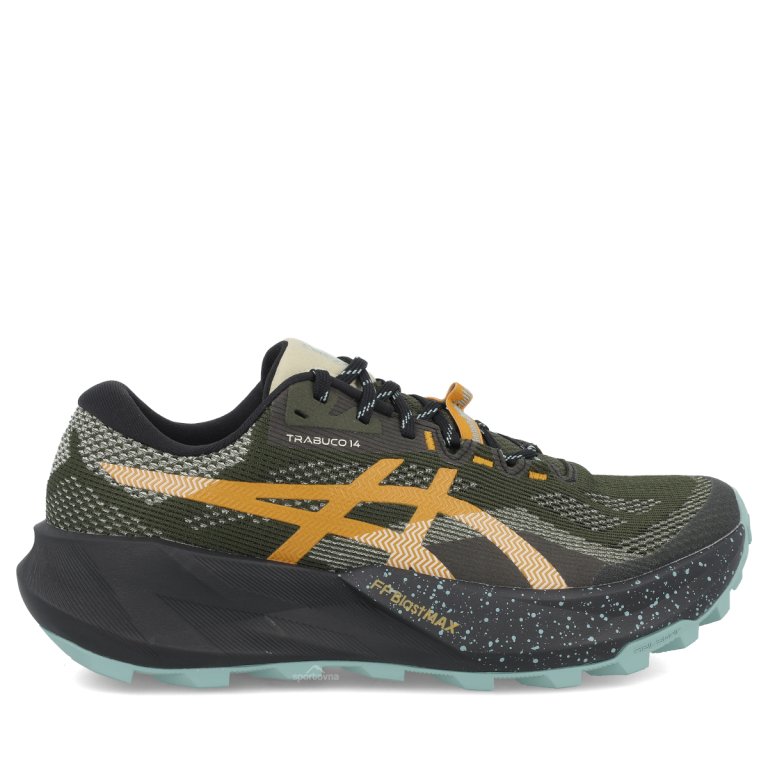 Obuv Asics Trabuco 14 M - tmavě zelená/oranžová