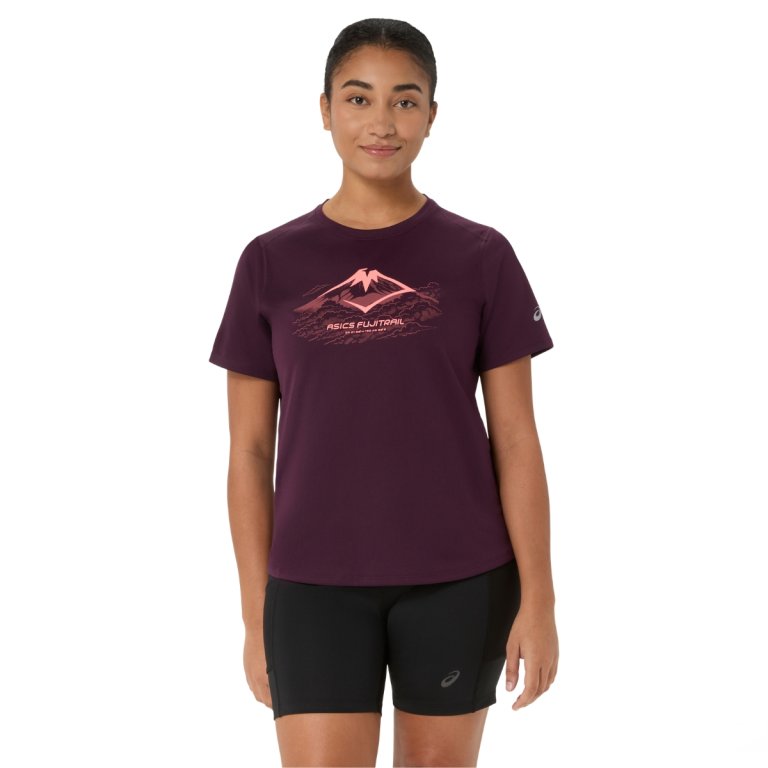 Tričko Asics Fujitrail Logo SS Top W – tmavo fialová